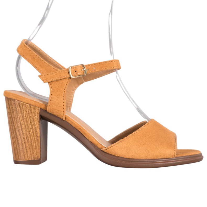 SHELOVET Camel Suede Sandals brown