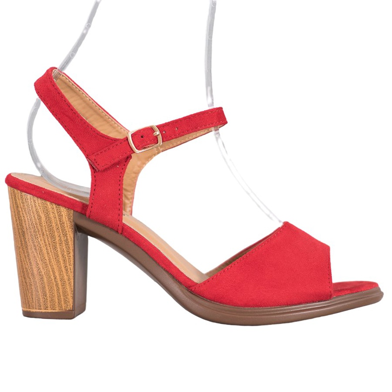 SHELOVET Red Suede Sandals