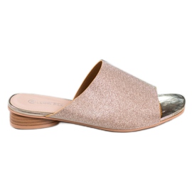SHELOVET Elegant Slippers With Glitter yellow