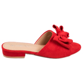 SHELOVET Red Flip-Flops On A Flat Heel SHELOVET Red Flip-Flops On A Flat Heel
