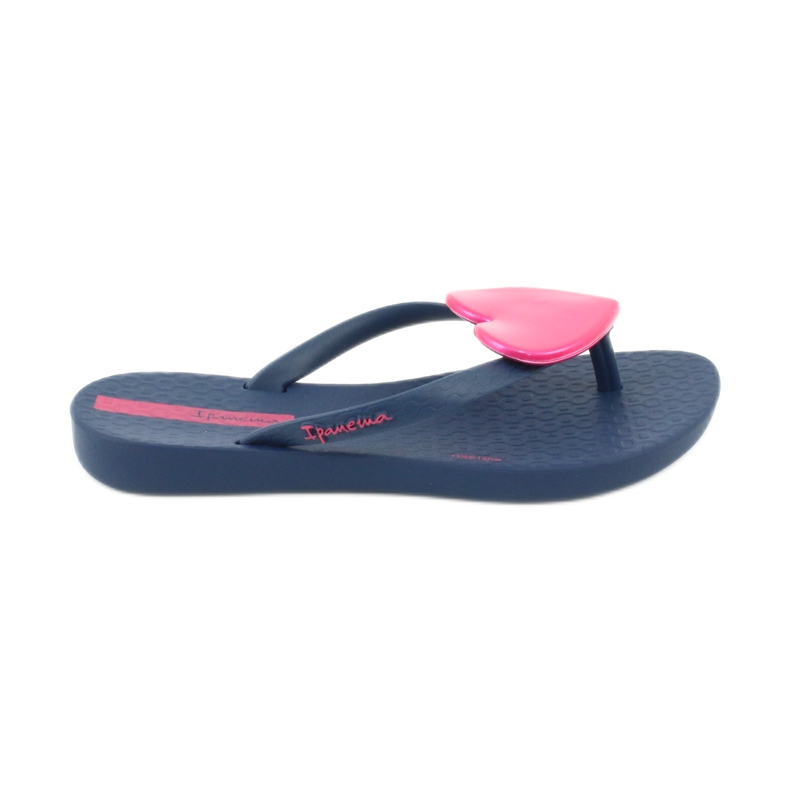 Girls' navy blue flip -flops with a pink heart of ipanema Girls' navy blue flip -flops with a pink heart of ipanema