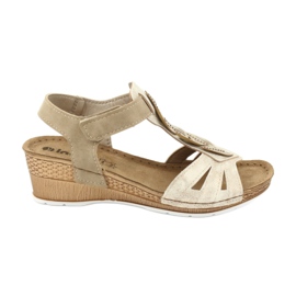 Sandals with a leather insert Inblu Sabbia EP017 beige golden