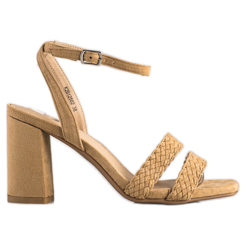 Kylie Suede Sandals On A Bar beige