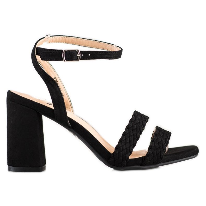 Kylie Suede Sandals On A Bar black