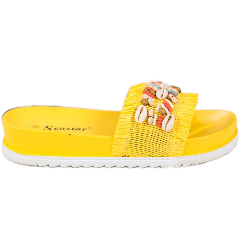 Seastar Yellow Slippers With Shells