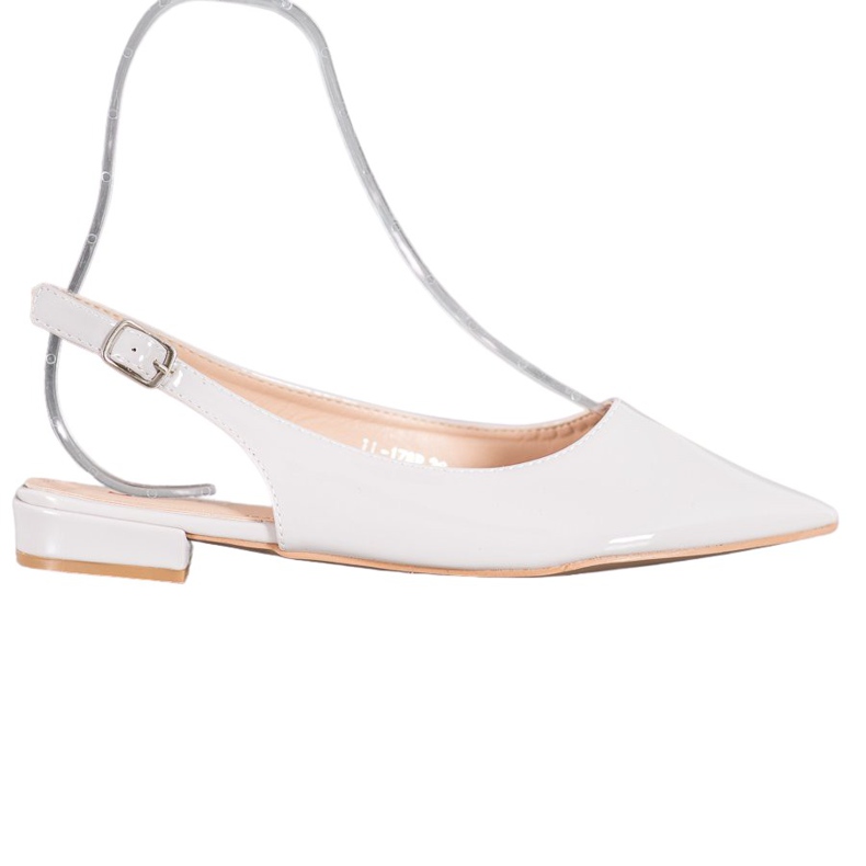 Seastar Patent leather pumps with an exposed heel grey