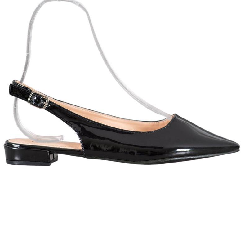 Seastar Patent leather pumps with an exposed heel black