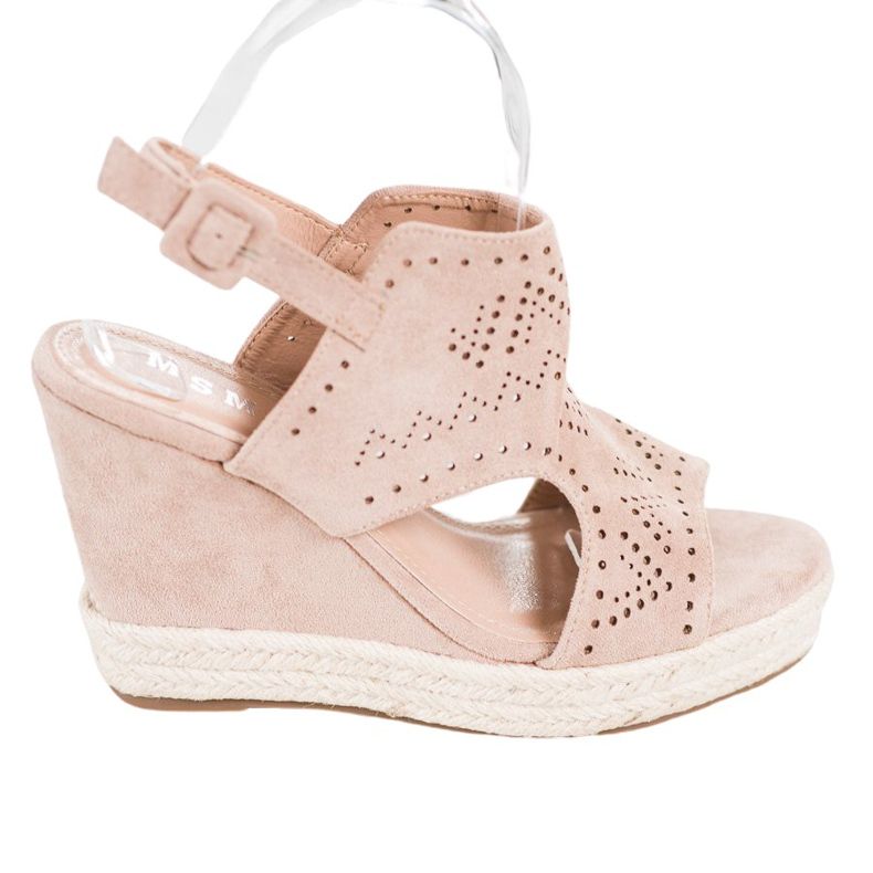 SHELOVET Openwork wedges brown