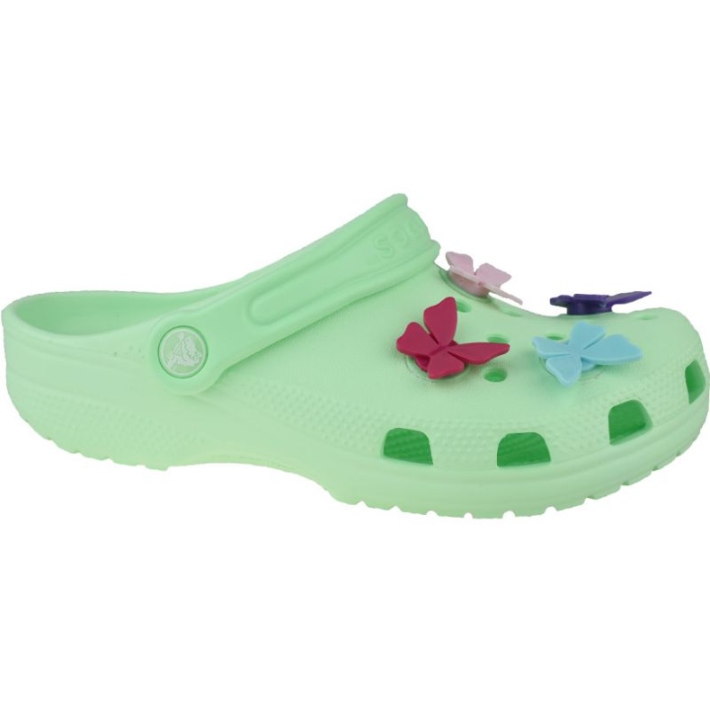 Crocs Classic Butterfly Charm Clog Jr 206179-3TI green