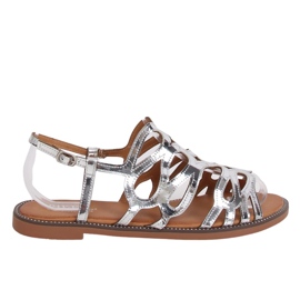 Silver women's sandals JY52 Silver grey