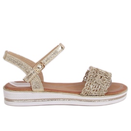 Gold women's sandals 35-197 Gold golden