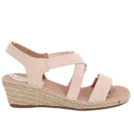 Beige sandals on a wedge espadrilles S-823 Beige