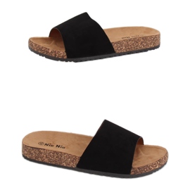 Black PA-354 Black cork sole slippers Black PA-354 Black cork sole slippers