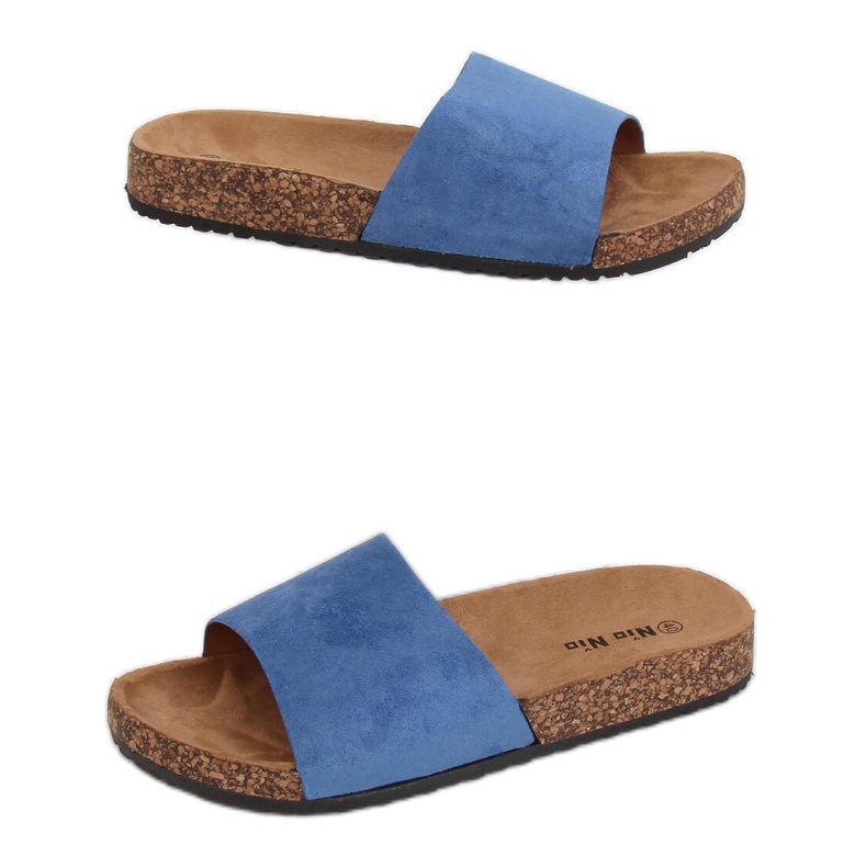 Blue PA-354 Blue cork sole slippers Blue PA-354 Blue cork sole slippers