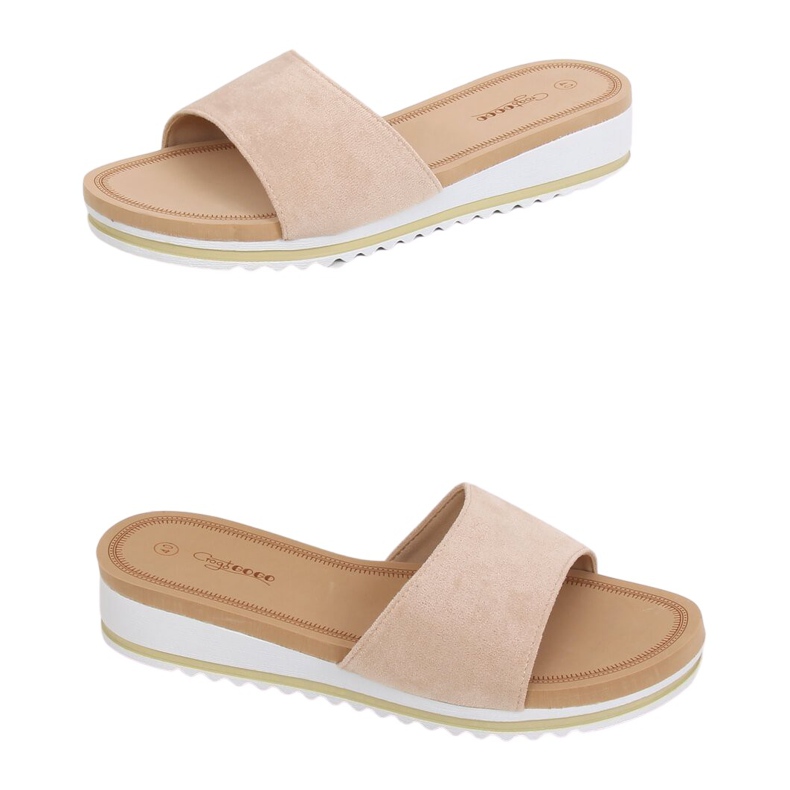 Women's beige slippers G-5036 Beige