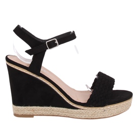 Black Espadrilles on wedges, black 100-937SC-1 Black
