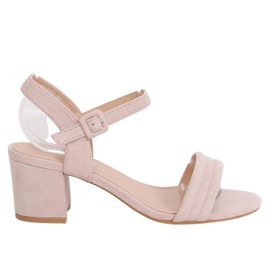 Beige high-heeled sandals 99-61A Beige