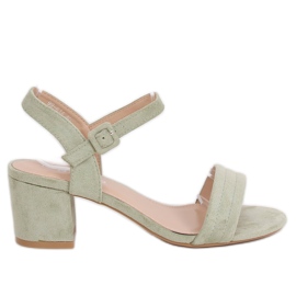 High-heeled sandals celadon 99-61A Green
