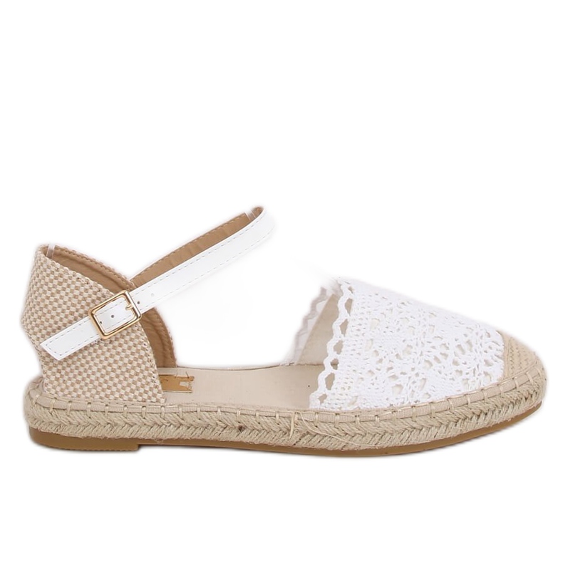 White lace espadrilles L-1067 White