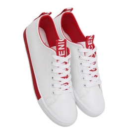 White women's sneakers CC-17 Red