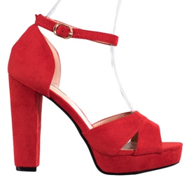 Clowse Red High Heeled Sandals