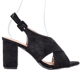 SHELOVET Comfortable Sandals On A Bar black SHELOVET Comfortable Sandals On A Bar black