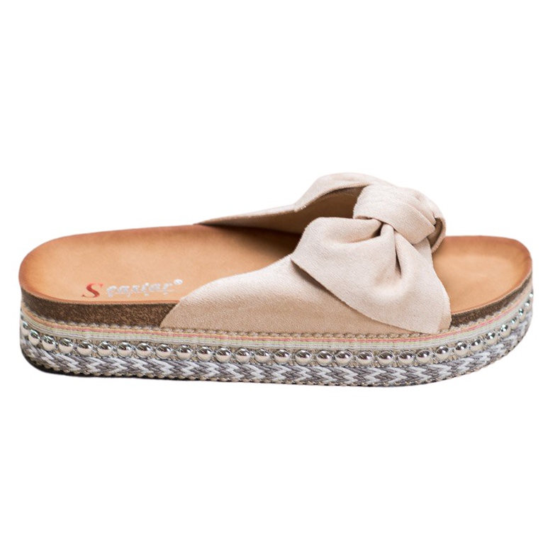 Seastar Suede Slippers With A Decorative Platform brown