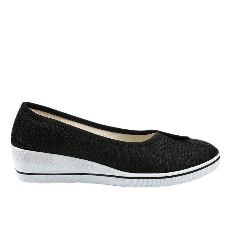 Black sneakers shiny wedge sneakers K-1-002 Black sneakers shiny wedge sneakers K-1-002