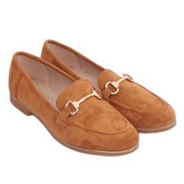 Women's loafers camel T355P Camel brown
