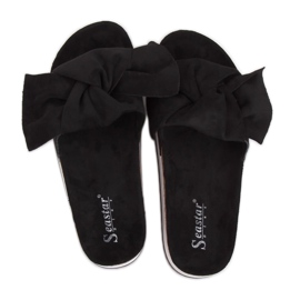 Black women's black slippers SS116P Black