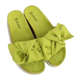 Green women's green slippers SS116P Green Green women's green slippers SS116P Green