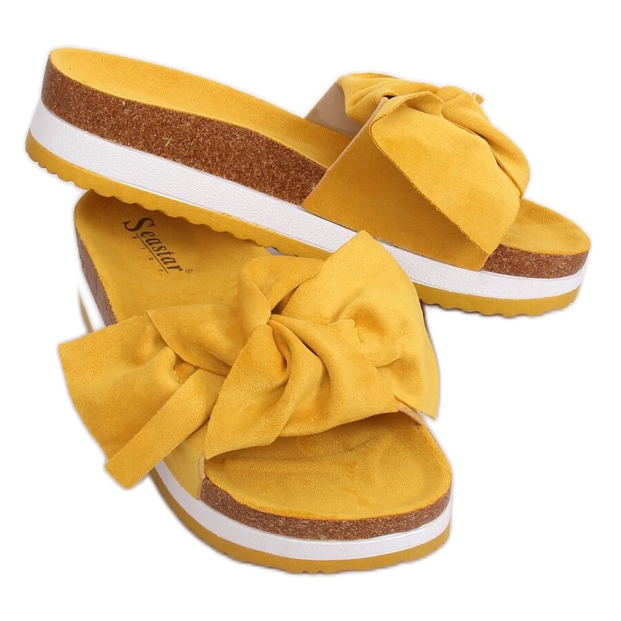womens yellow slippers