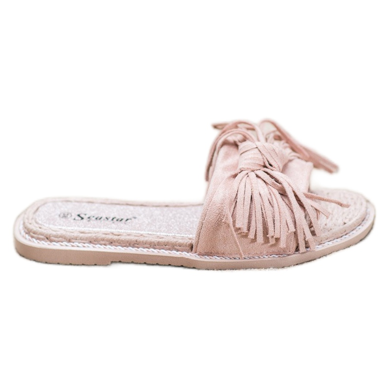 Seastar Comfortable Slippers With Fringes pink