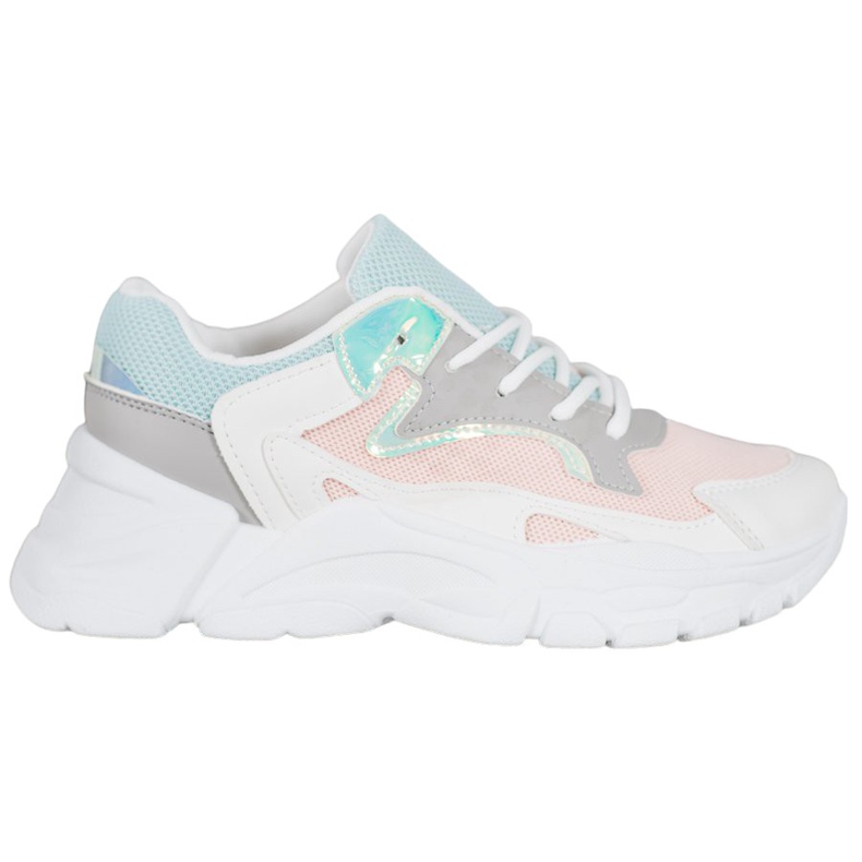 SHELOVET Stylish Sneakers On The Platform white blue pink grey SHELOVET Stylish Sneakers On The Platform white blue pink grey
