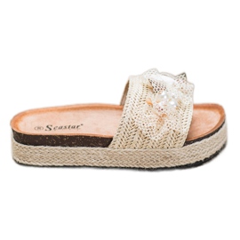 Seastar Stylish Slippers With Mesh beige