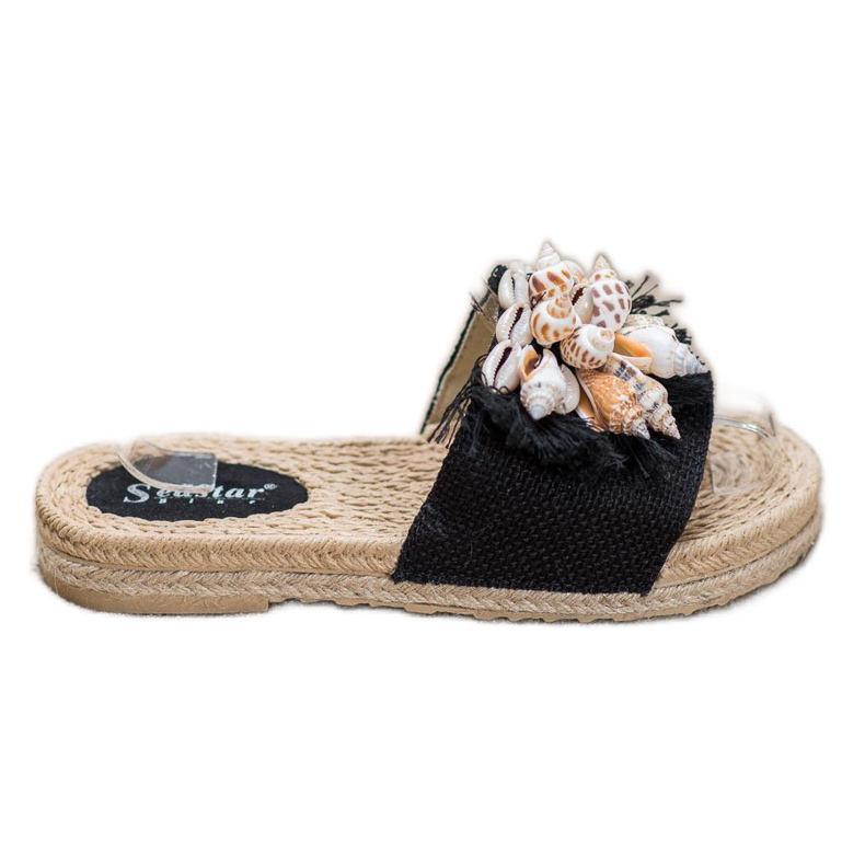 Seastar Fashionable flip-flops with shells black