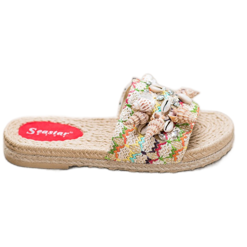 Seastar Slippers On The Platform With Shells multicolored