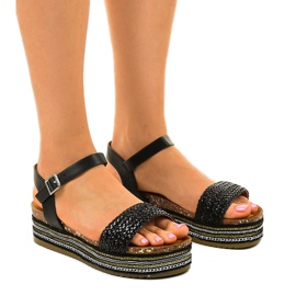 Black sandals on the platform 499-38 white