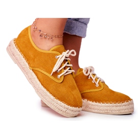 MSMG Women's Espadrilles On Yellow Sonya Linen Platform