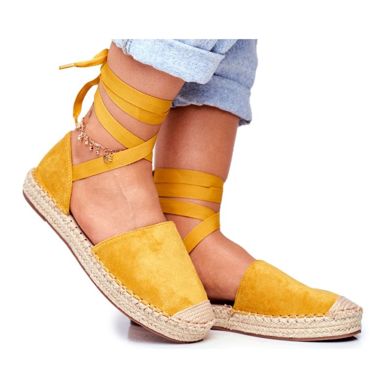 PS1 Women's Espadrilles Tied Yellow Bonjour