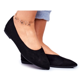 PS1 Women's Eco-Suede Ballerinas Black Bellissima