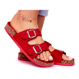 EVE Women's Slippers On Cork With Clasps Red Si Senor