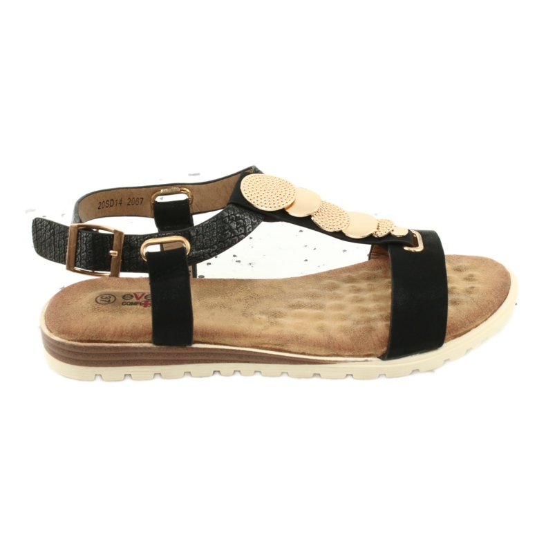 Fashionable black sandals for women Evento 20SD14 2067 yellow Fashionable black sandals for women Evento 20SD14 2067 yellow