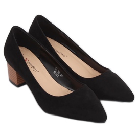 Pumps on a wooden heel black CL75P Black Pumps on a wooden heel black CL75P Black