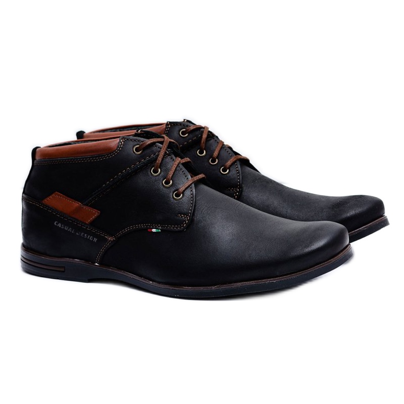 Gino Tuzzi Black Men's Leather Lace-up Shoes Gertrudo