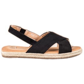 SHELOVET Slip-on sandals with an elastic band black