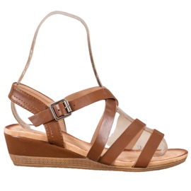Mannika Casual Wedge Shoes brown