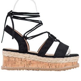 Seastar Tied Fashion Wedges black Seastar Tied Fashion Wedges black