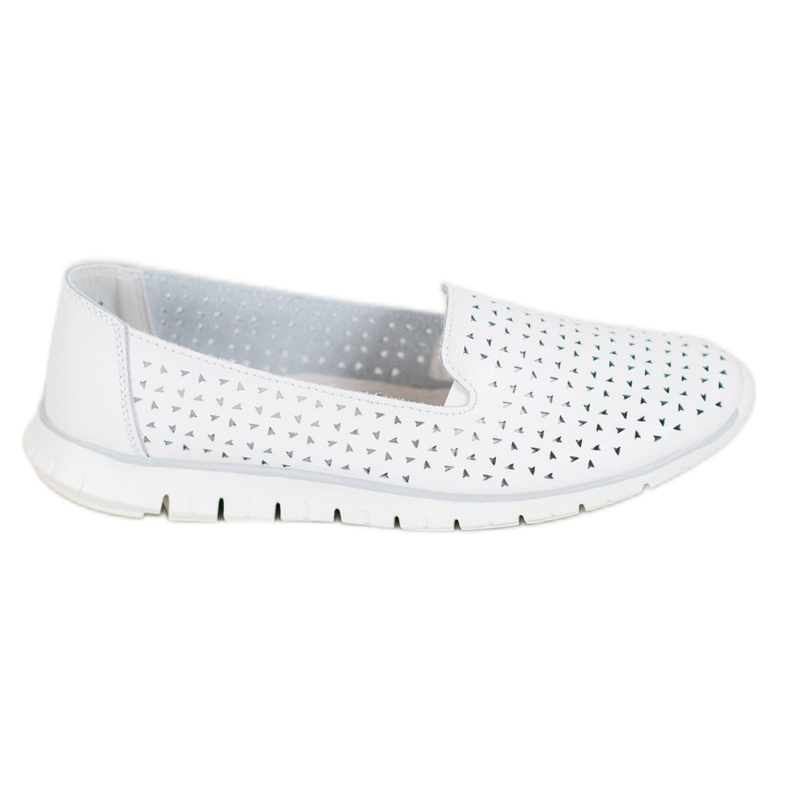 VINCEZA leather lords white VINCEZA leather lords white