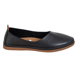 Leather Slip On VINCEZA shoes black